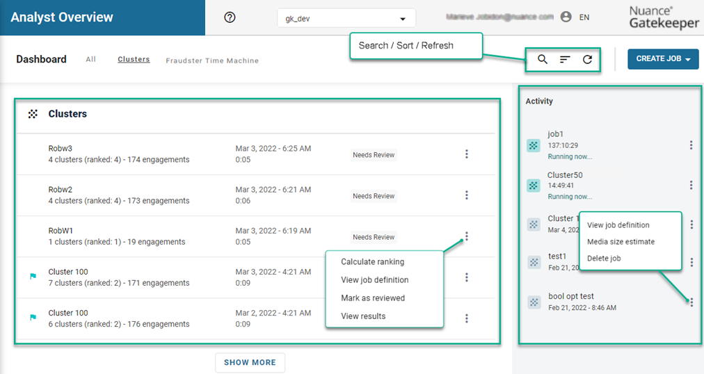 Cluster Dashboard