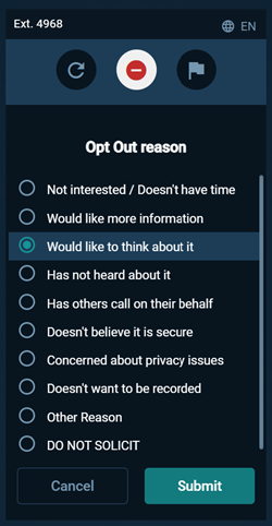 Opt out